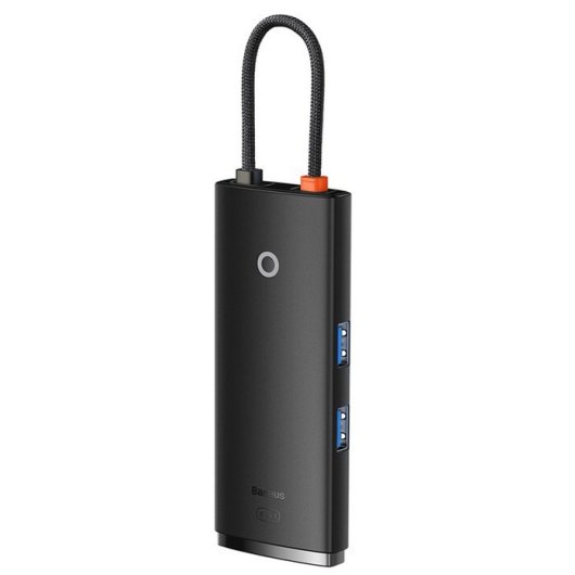 Hub Baseus 4 puertos 5Gbps modelo WKQX050101 USB-C HDMI SD ABS Negro