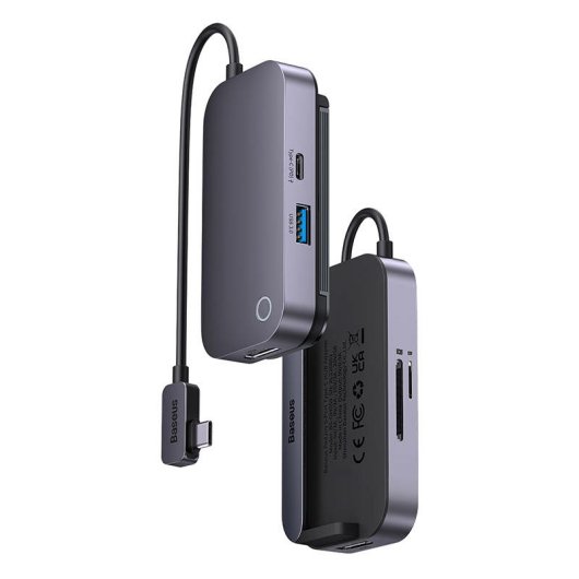 Hub Baseus 6 puertos 500 Mbit/s PadJoy 6 Extras HDMI USB C SD MicroSD Jack 3,5mm