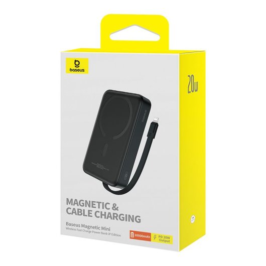 Batterie externe Baseus MAGSAFE MINI sans fil 10 000 mAh 20 W Lithium Polymère Noir