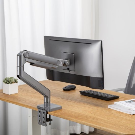 Soporte de Monitor Ewent EW1529 Individual Pesado Plata, 49?, 20kg, VESA Ajustable
