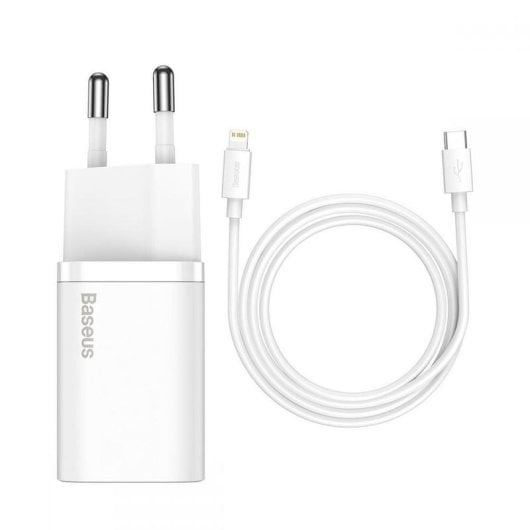 Carregador Baseus TZCCSUP-B02 USB-C 20W Carga Rápida Branco