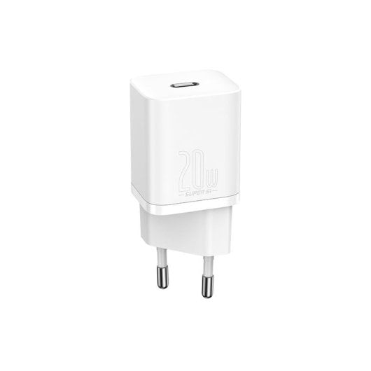 Carregador Baseus TZCCSUP-B02 USB-C 20W Carga Rápida Branco