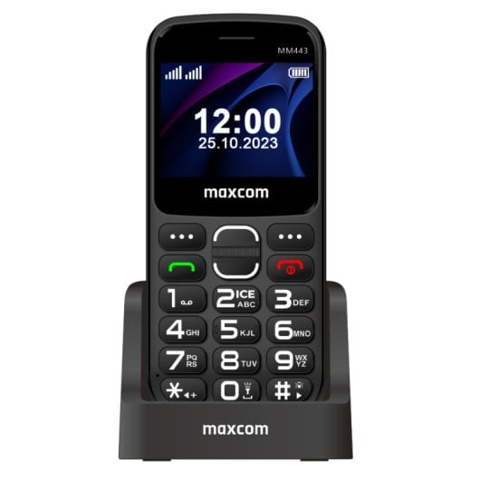 MaxCom Comfort MM443 4G Mobiltelefon 2,31″ 240x320 0,08MP 1700mAh Schwarz