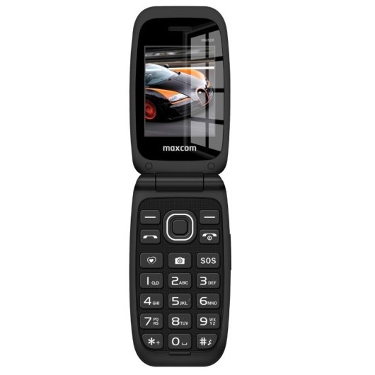 Móvil MaxCom Comfort MM828 4G con tapa, SIM doble, 2.4?, 1000mAh, Negro