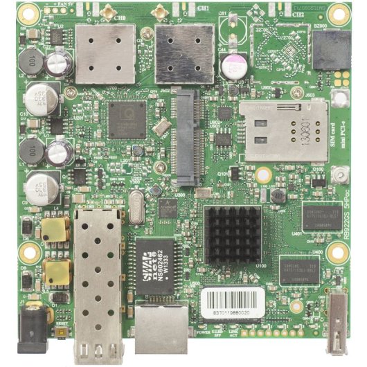 Placa Base Mikrotik QCA9557 RouterBoard Mini PCIe mPCIe 802.11ac RB922UAGS-5HPacD Gigabit USB A DC 8-30V