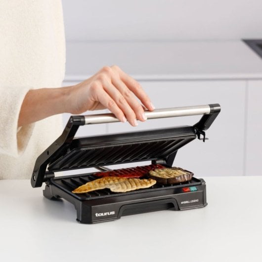 Grill Taurus Mygrill Legend 1000W Acero Inoxidable Anti-adherente Slim 180°