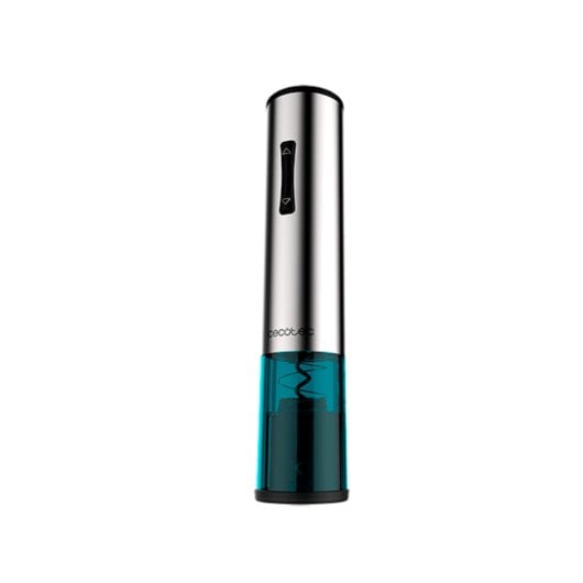 Tire-bouchon électrique Cecotec 02310 en acier inoxydable bleu, fonction presse compacte