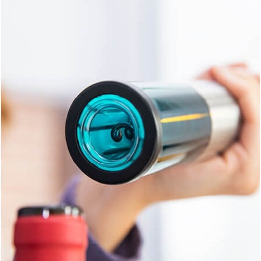 Tire-bouchon électrique Cecotec 02310 en acier inoxydable bleu, fonction presse compacte