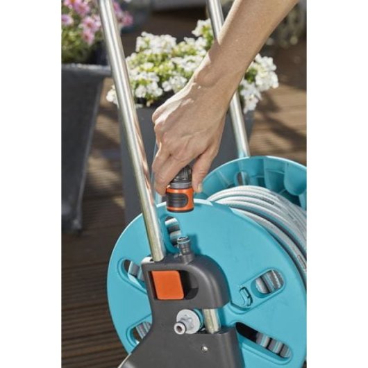 Gardena 18500-20 Haspeltrommel schwarz blau Edelstahl funktional