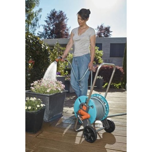 Gardena 18500-20 Haspeltrommel schwarz blau Edelstahl funktional