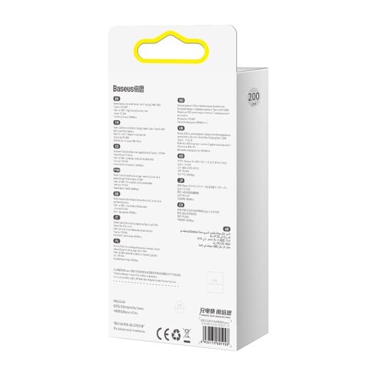 Baseus Dynamic 2m Lightning USB-C Stecker-Stecker-Kabel Grau