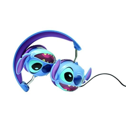 Auricular Disney Stitch 3D con cable Lexibook plegable, limitador de 85 dB, jack y USB-C