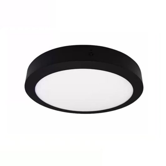 Downlight LED JANDEI 18W 4200K redondo superficie marco negro difusor aluminio 21cm