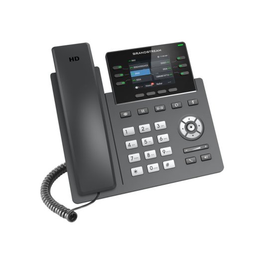 Téléphone IP Grandstream GRP2613 noir 4 lignes, écran 2,4 pouces, 2 000 entrées