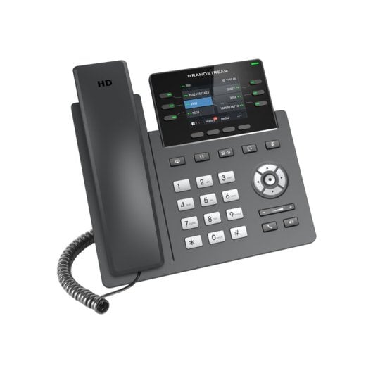 Téléphone IP Grandstream GRP2613 noir 4 lignes, écran 2,4 pouces, 2 000 entrées