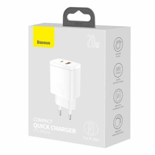 Chargeur USB-C universel Baseus CCXJ-B02, charge rapide 12 V, blanc