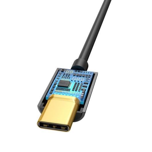 Adaptador Baseus CATL54-01 Type-C a 3,5mm Negro alta fidelidad y compatibilidad universal