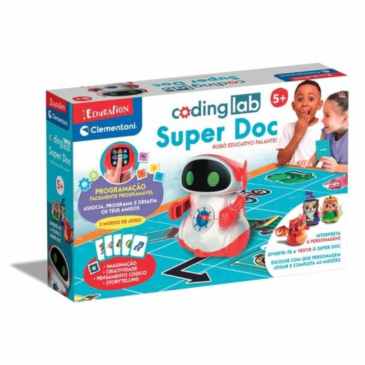 Clementoni Superdoc interativo robot educativo programável para crianças a partir dos 5 anos