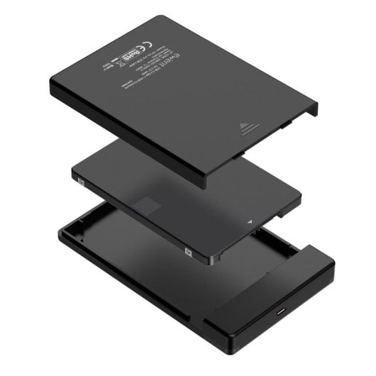 Ewent EW7073 SATA USB-C 2,5" Gehäuse Schwarz Schraubenlos SuperSpeed 10 Gbit/s
