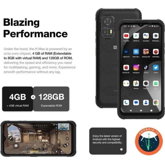 AGM H Max 4G 4GB 128GB 6.56" Schwarz