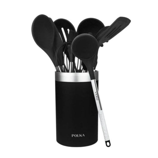Küchenutensil Cecotec 01185 9-teilig Edelstahlgriff TPR Soft Touch Schwarz