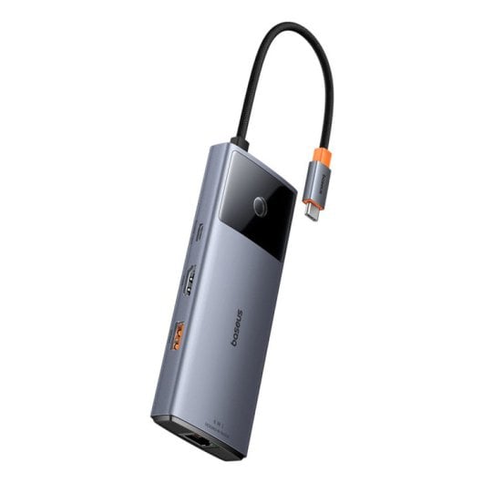 Hub Baseus 4 puertos 10 Gbit/s modelo B00061802813-00 USB-C HDMI RJ-45