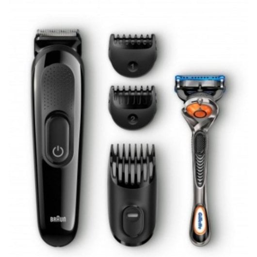 Cortador de Cabelo Braun SK3000 Preto Bateria 3 Pentes Precisão 40min