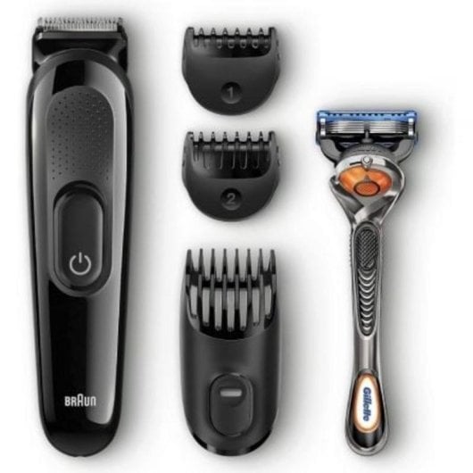 Cortador de Cabelo Braun SK3000 Preto Bateria 3 Pentes Precisão 40min
