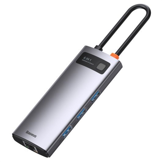 Dock USB-C Baseus Metal Gleam 100W 4K Ultra HD Ethernet 1000Mbps Gris