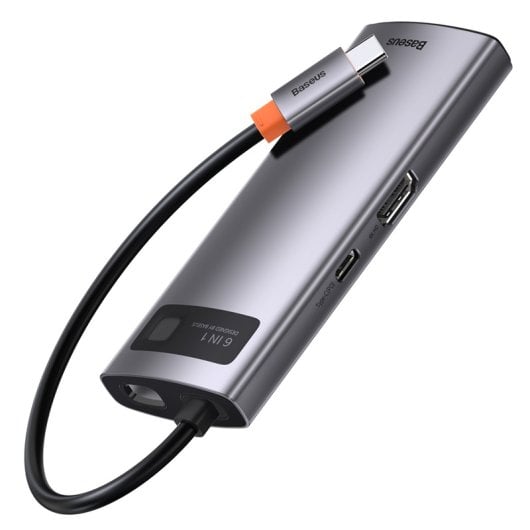 Dock USB-C Baseus Metal Gleam 100W 4K Ultra HD Ethernet 1000Mbps Gris