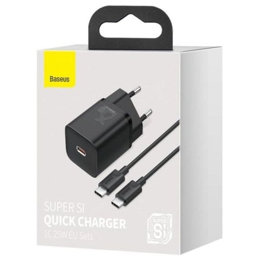 Cargador Baseus TZCCSUP-L01 USB-C Carga rápida 1 metro Negro