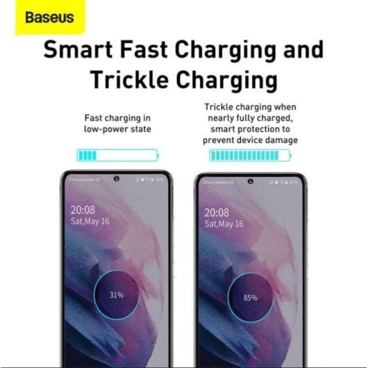 Cargador Baseus TZCCSUP-L01 USB-C Carga rápida 1 metro Negro