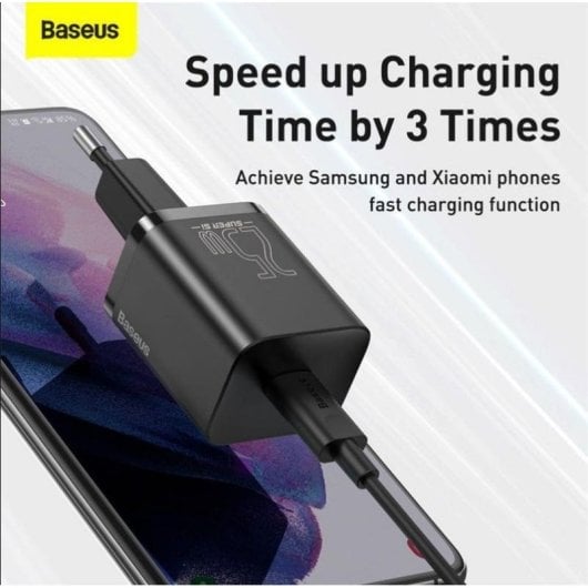 Cargador Baseus TZCCSUP-L01 USB-C Carga rápida 1 metro Negro