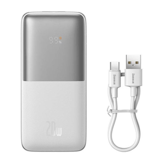 Powerbank Baseus Bipow Pro 10000 mAh 20 W Blanco Litio Polímero USB-C/USB-A