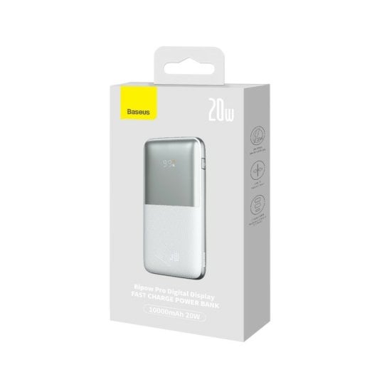 Powerbank Baseus Bipow Pro 10000 mAh 20 W Blanco Litio Polímero USB-C/USB-A
