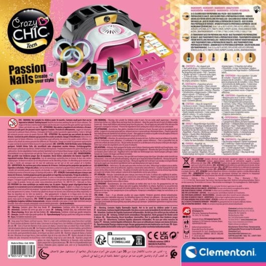 Clementoni Crazy Chic 18784 Set Smalti Multicolor per Bambini di 9 Anni con Batterie