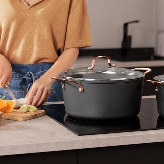 Cacerola Cecotec Polka Fantasy Pot Golden 28 cm 7,1L Aluminio Inducción Teflon