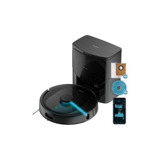 Robot aspirapolvere Cecotec Conga IA 10.000Pa con svuotamento automatico, navigazione laser e lavapavimenti Spin Wet