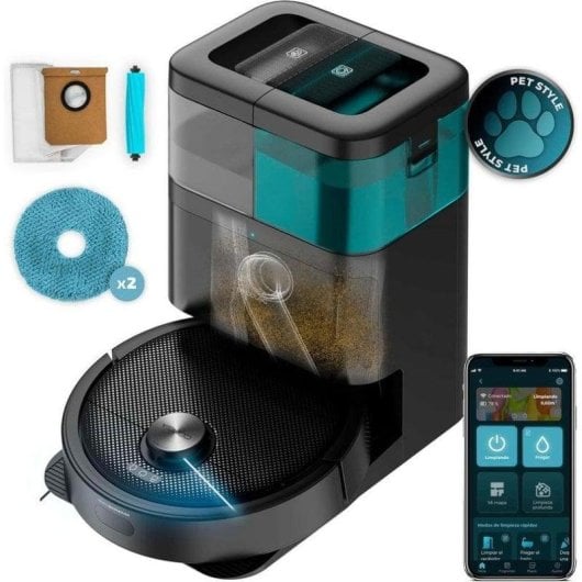 Robot Aspirador y Fregasuelos Cecotec Conga 15090 SpinArm Home&Wash con 8000 Pa y navegación láser