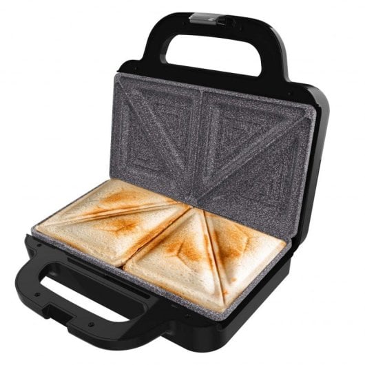 Cecotec Edelstahl-Sandwichmaker RockStone Antihaftbeschichtung 1000W Kapazität 2 Sandwiches
