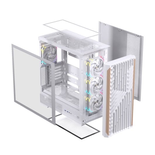 Torre Einarex PULSE P800 RGB Blanco Vidrio Templado Soporte 13 Ventiladores ATX
