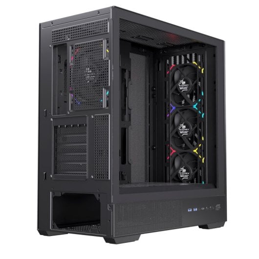 Caja PC Einarex Pulse P800 RGB Black 13 ventiladores 360mm Vidrio templado ATX