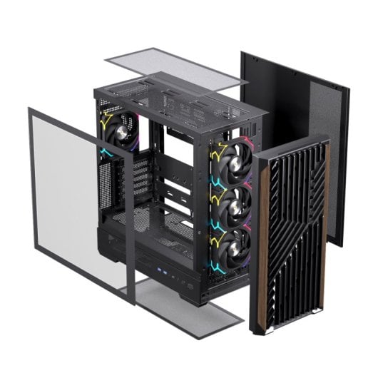 Caja PC Einarex Pulse P800 RGB Black 13 ventiladores 360mm Vidrio templado ATX