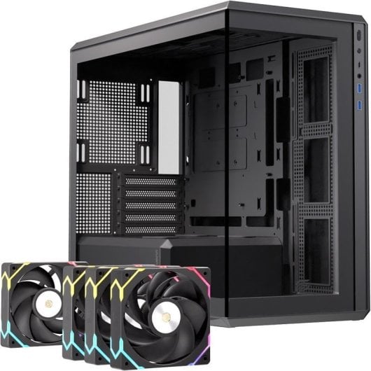 Einarex Zenith ZM800 RGB, schwarzes PC-Gehäuse, gehärtetes Glas, unterstützt 10 Lüfter, 360-mm-Flüssigkeitskühlung