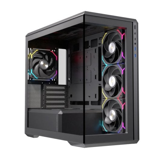 Caja PC Einarex Zenith ZM800 RGB Black, Vidrio Templado, Soporta 10 Ventiladores, Refrigeración Líquida 360mm