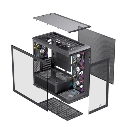 Caja PC Einarex Zenith ZM800 RGB Black, Vidrio Templado, Soporta 10 Ventiladores, Refrigeración Líquida 360mm