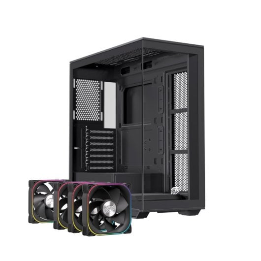 Torre PC Einarex PRISMA S700 RGB Black Cristal Templado ATX 9 Ventiladores Soporte 360mm