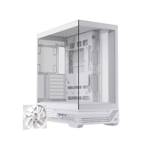 Caja PC Einarex PRISMA S800 Core White Cristal Espejo RGB Soporte 10 Ventiladores 360mm Líquida