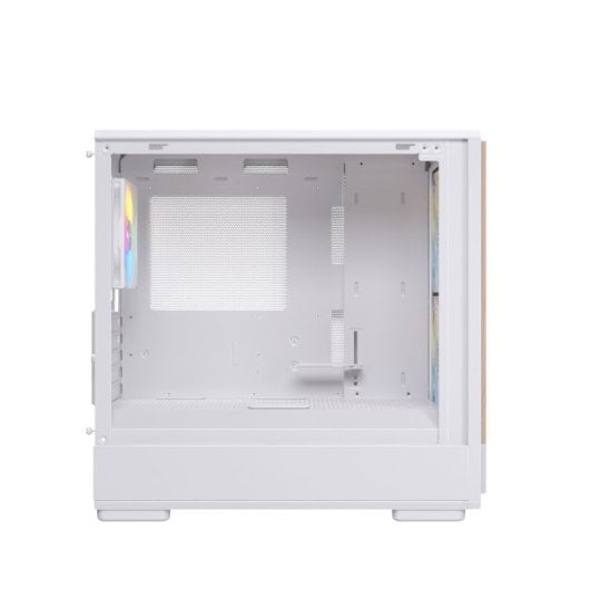 Einarex PULSE PM400 RGB White Torre Micro-ATX Compacta com Frontal Madeira
