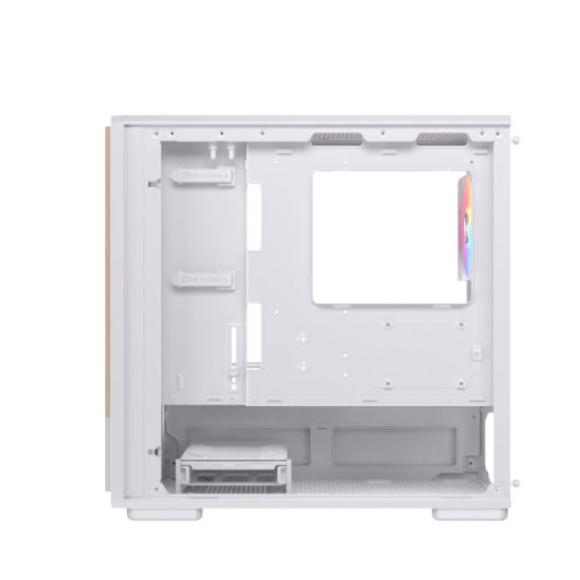 Einarex PULSE PM400 RGB White Torre Micro-ATX Compacta com Frontal Madeira